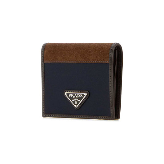Prada Wallet Bi-Colour in Fabric e Camurça