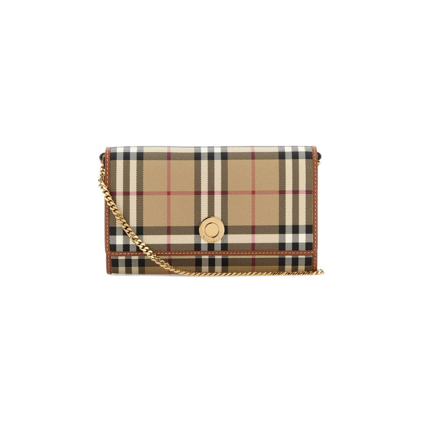 Carteira Check Burberry em Lona Revestida