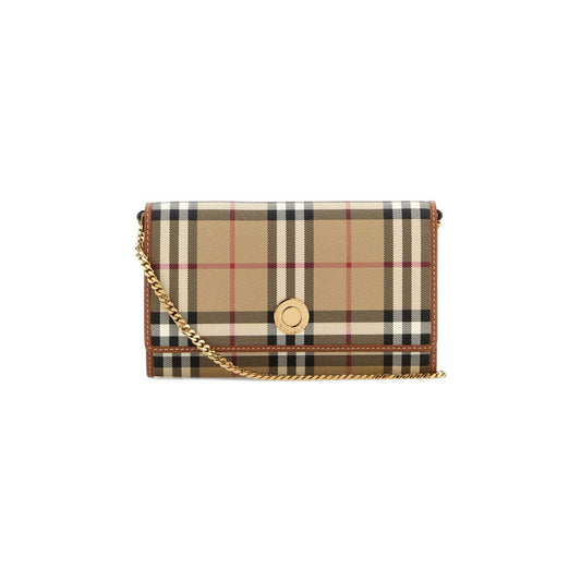Carteira Check Burberry em Lona Revestida