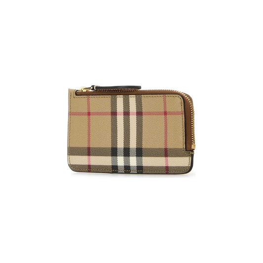 Porta-Cartões Check Burberry em Lona Revestida