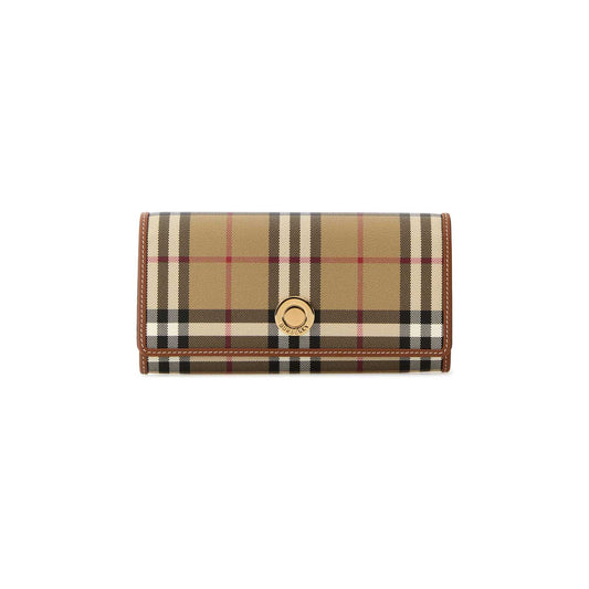 Carteira Check Burberry em Lona Revestida