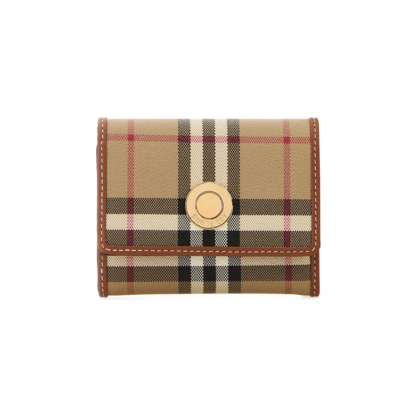 Carteira Pequena Check Burberry em Lona Revestida