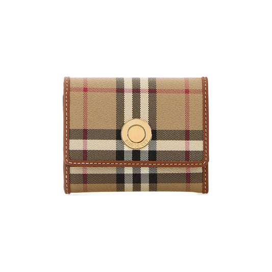 Carteira Pequena Check Burberry em Lona Revestida