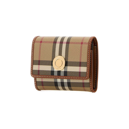 Carteira Pequena Check Burberry em Lona Revestida