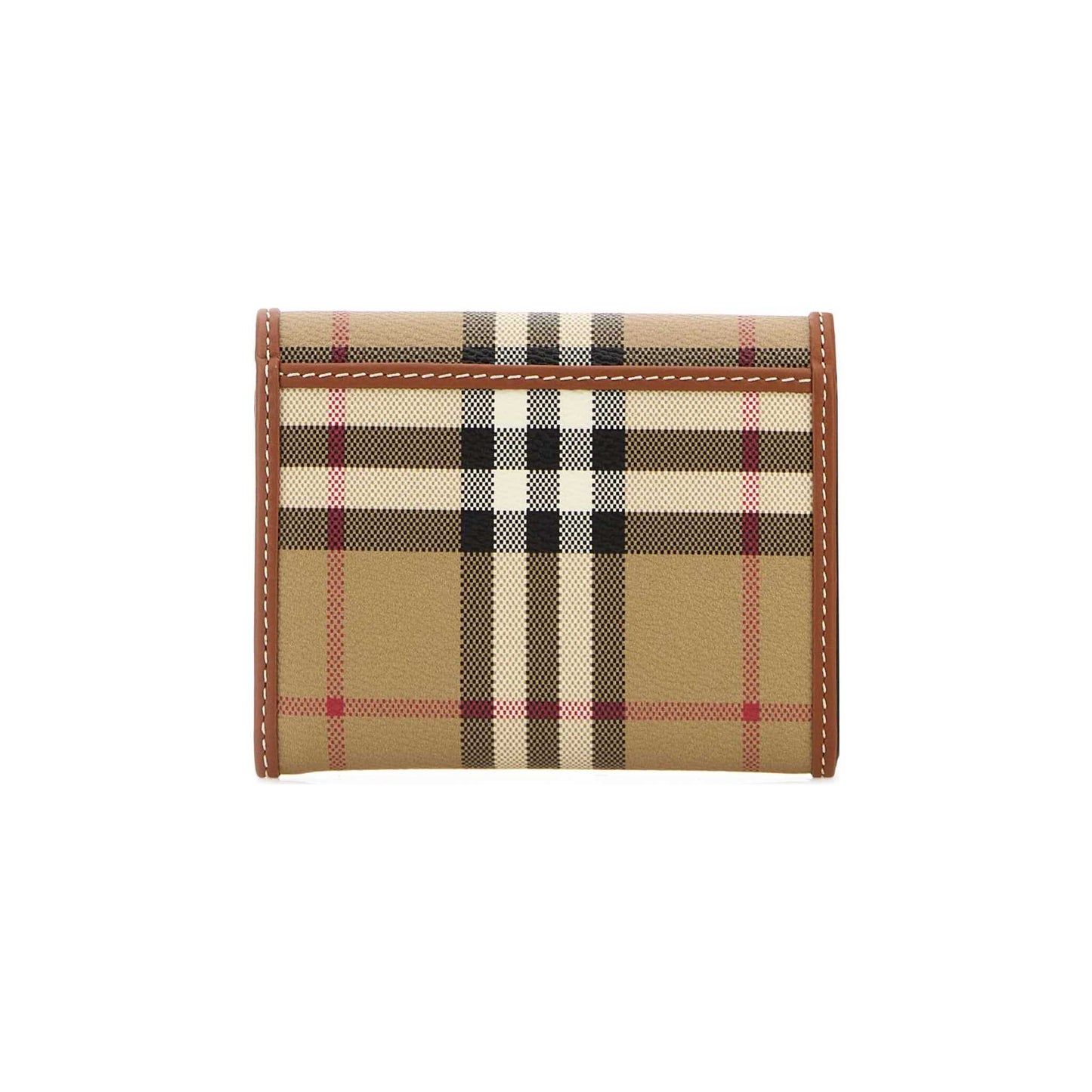 Carteira Pequena Check Burberry em Lona Revestida