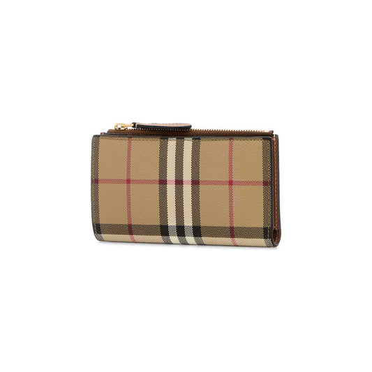 Carteira Check Burberry em Lona Revestida