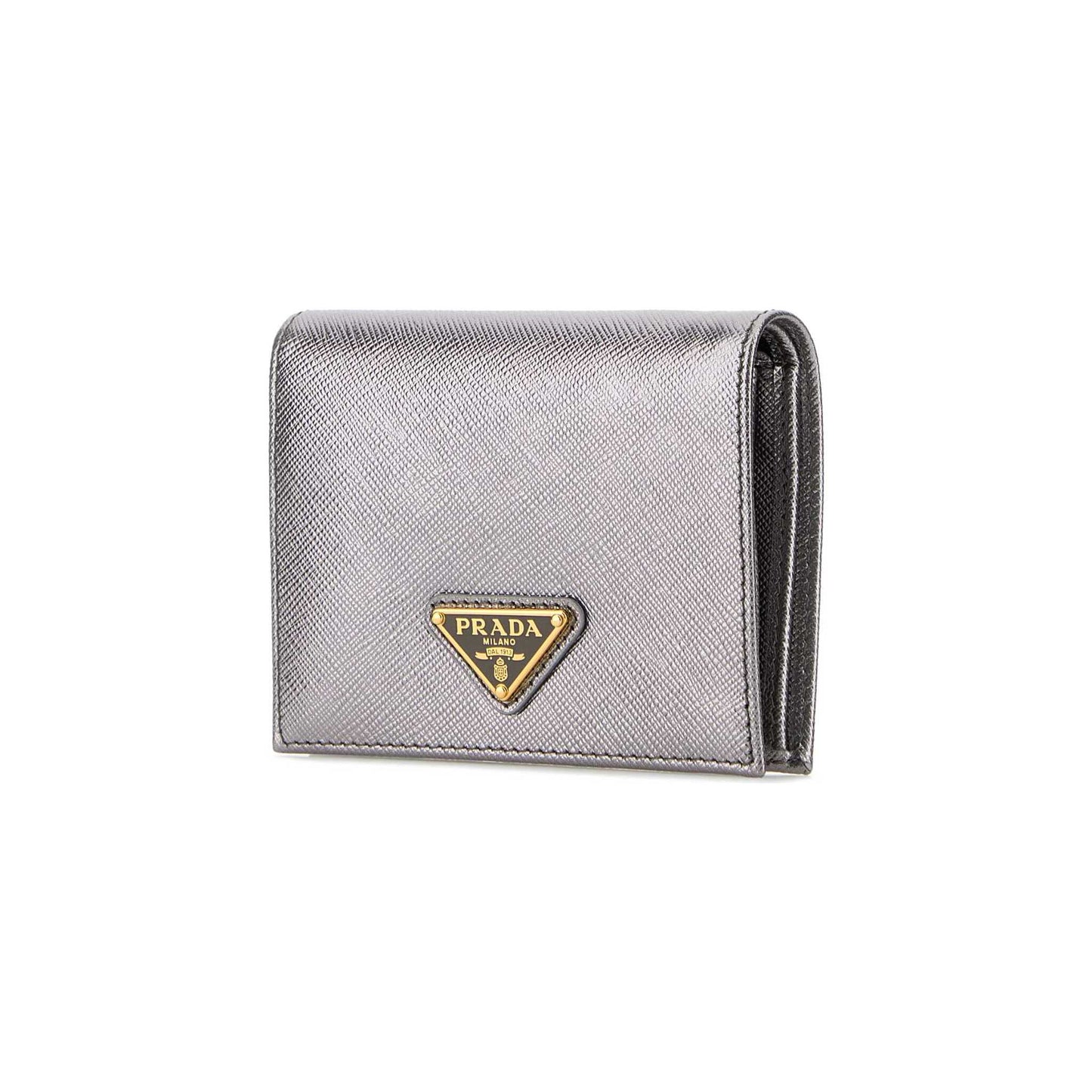 Prada Wallet in Leather Silver