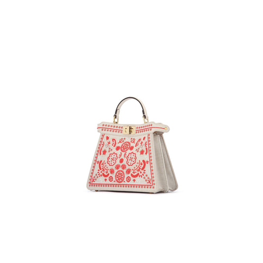 Mala Peekaboo Lona em Pele