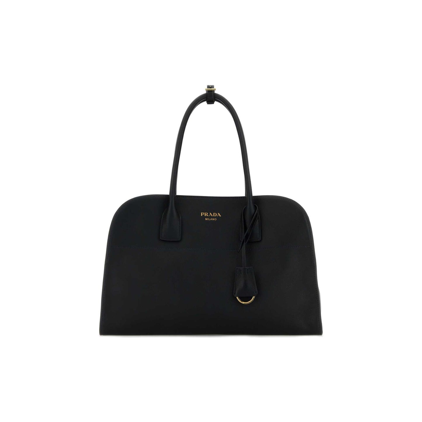 Prada Mala Tote Grande em Pele — Preto