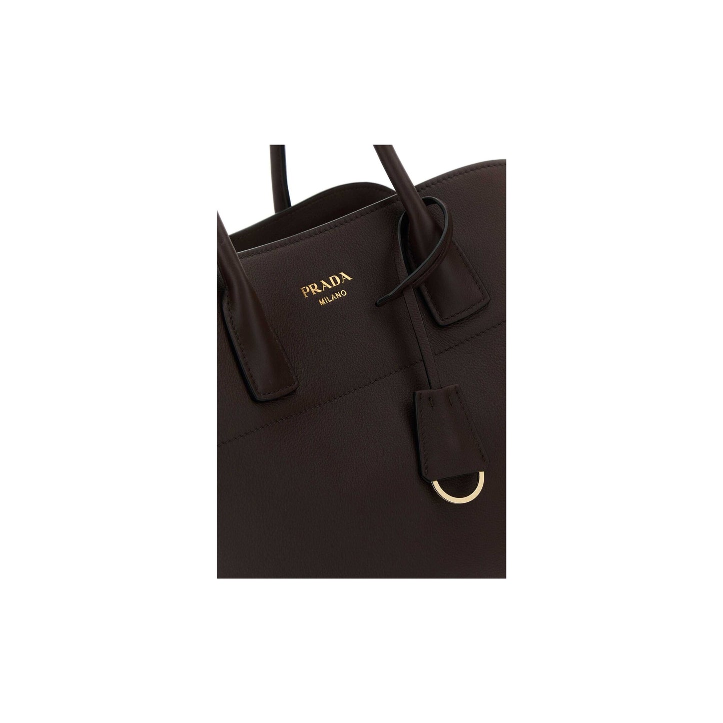 Prada Mala Tote Grande em Pele — Branco