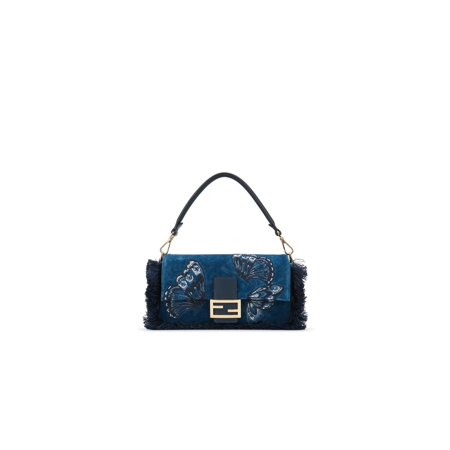 Mala Baguette Azul em Pele