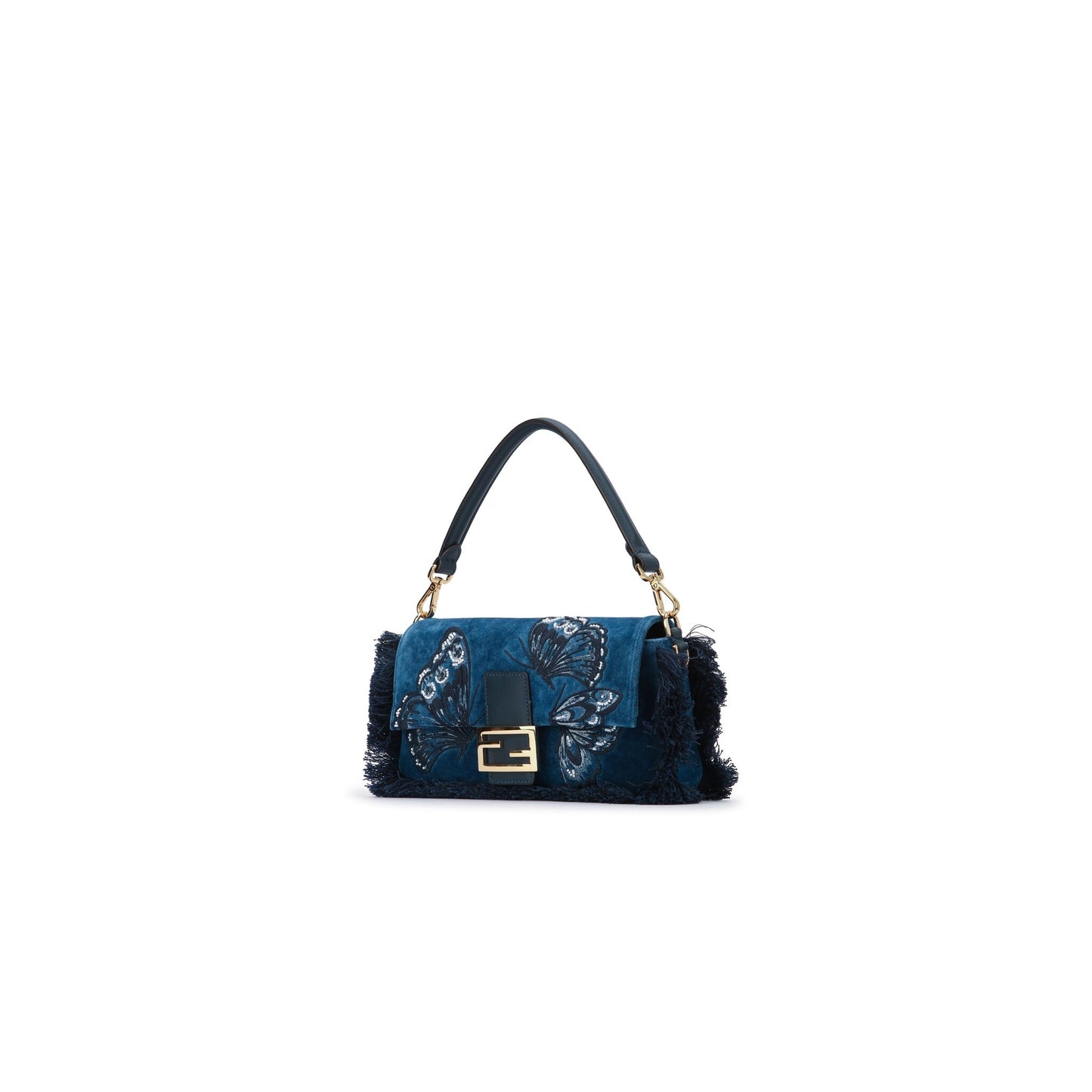 Mala Baguette Azul em Pele