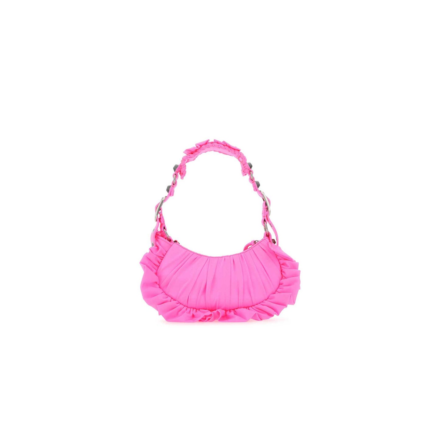 Mala de Ombro Le Cagole XS em Nylon e Elastano Rosa Fluo