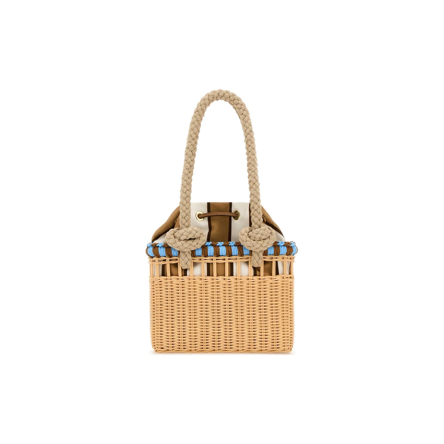 Prada Mala Tote em Vime — Vermelho