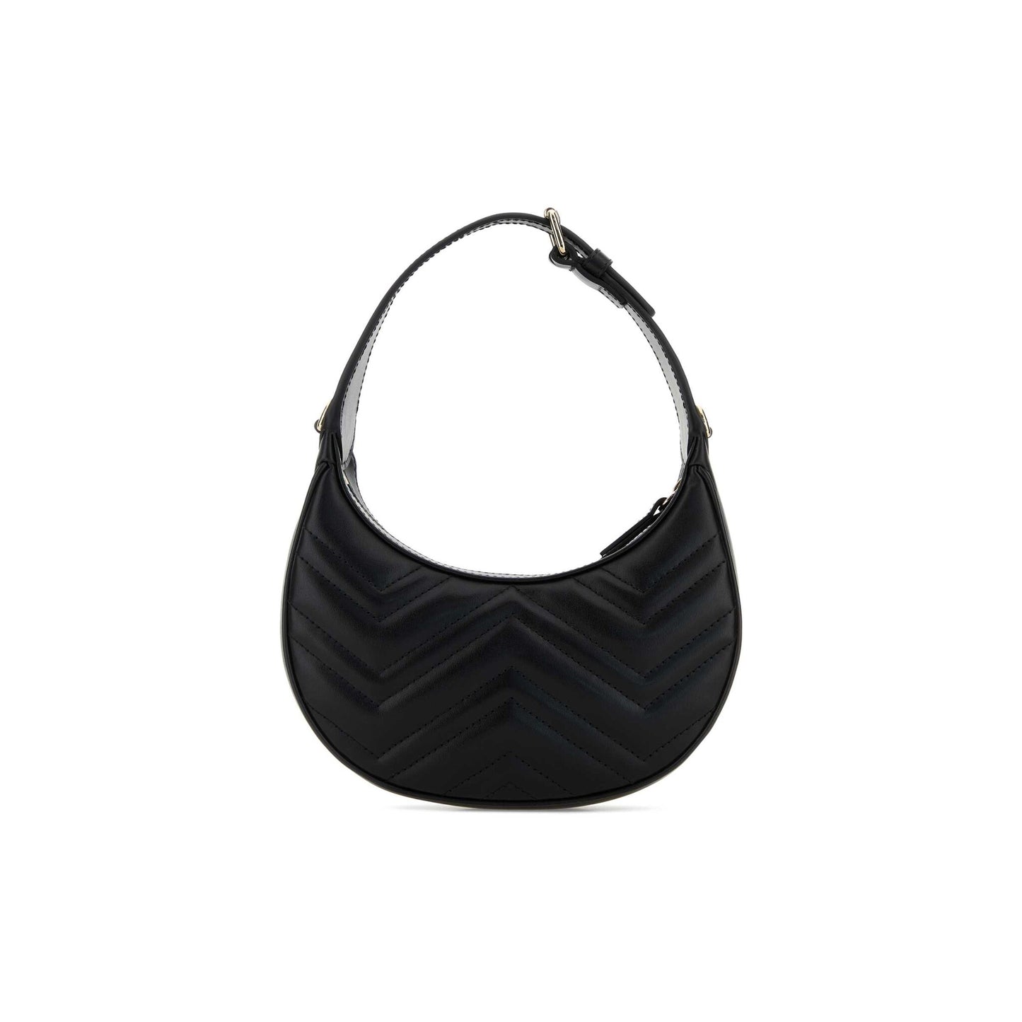 Gucci Mala de Ombro Pequena GG Marmont em Pele — Preto