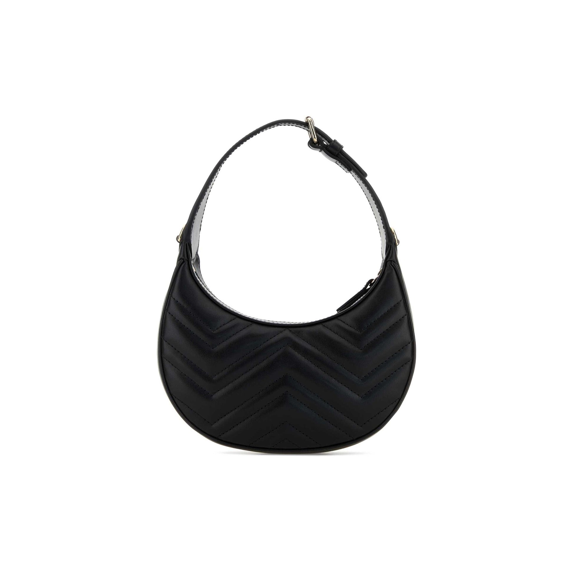 Gucci Mala de Ombro Pequena GG Marmont em Pele — Preto