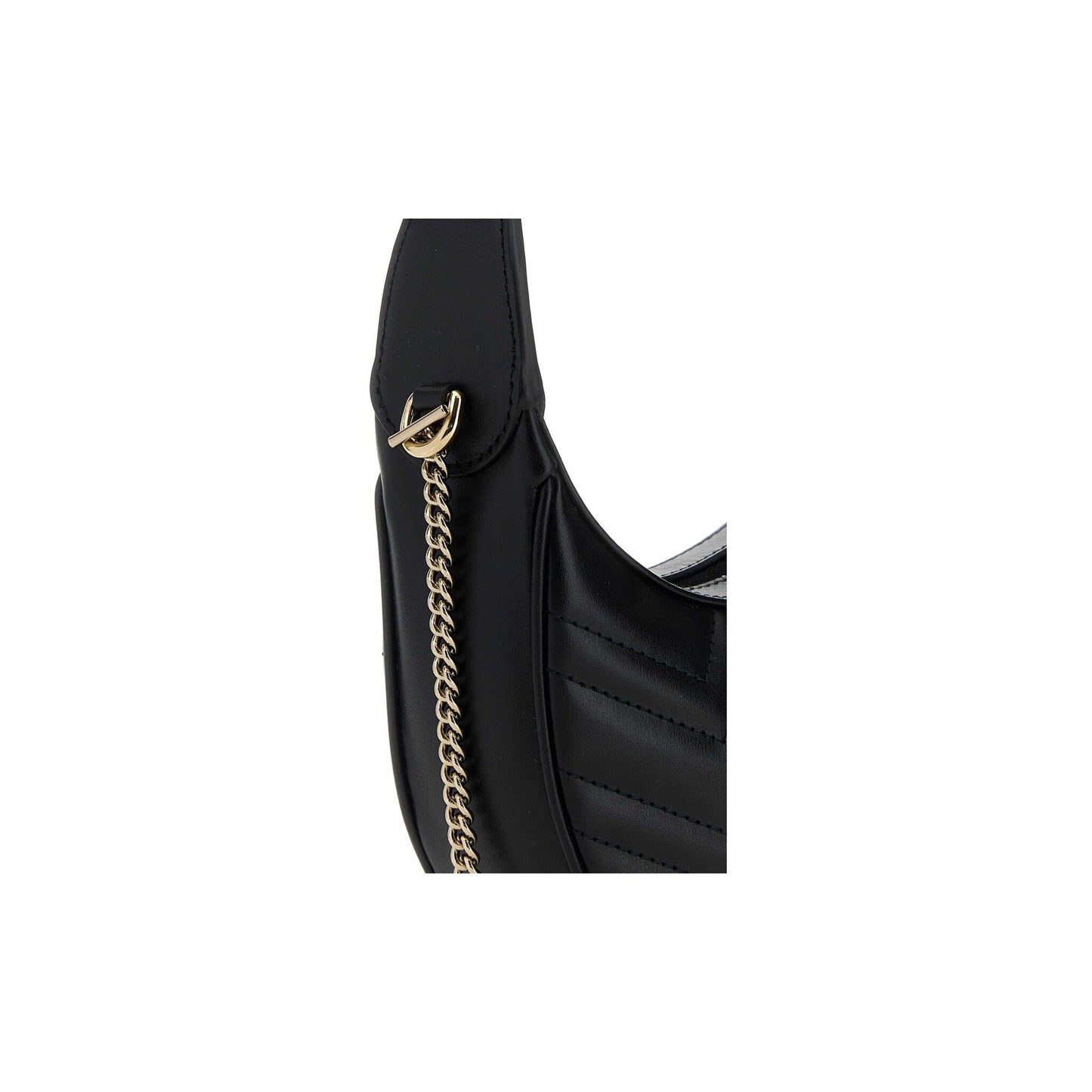 Gucci Mala de Ombro Pequena GG Marmont em Pele — Preto