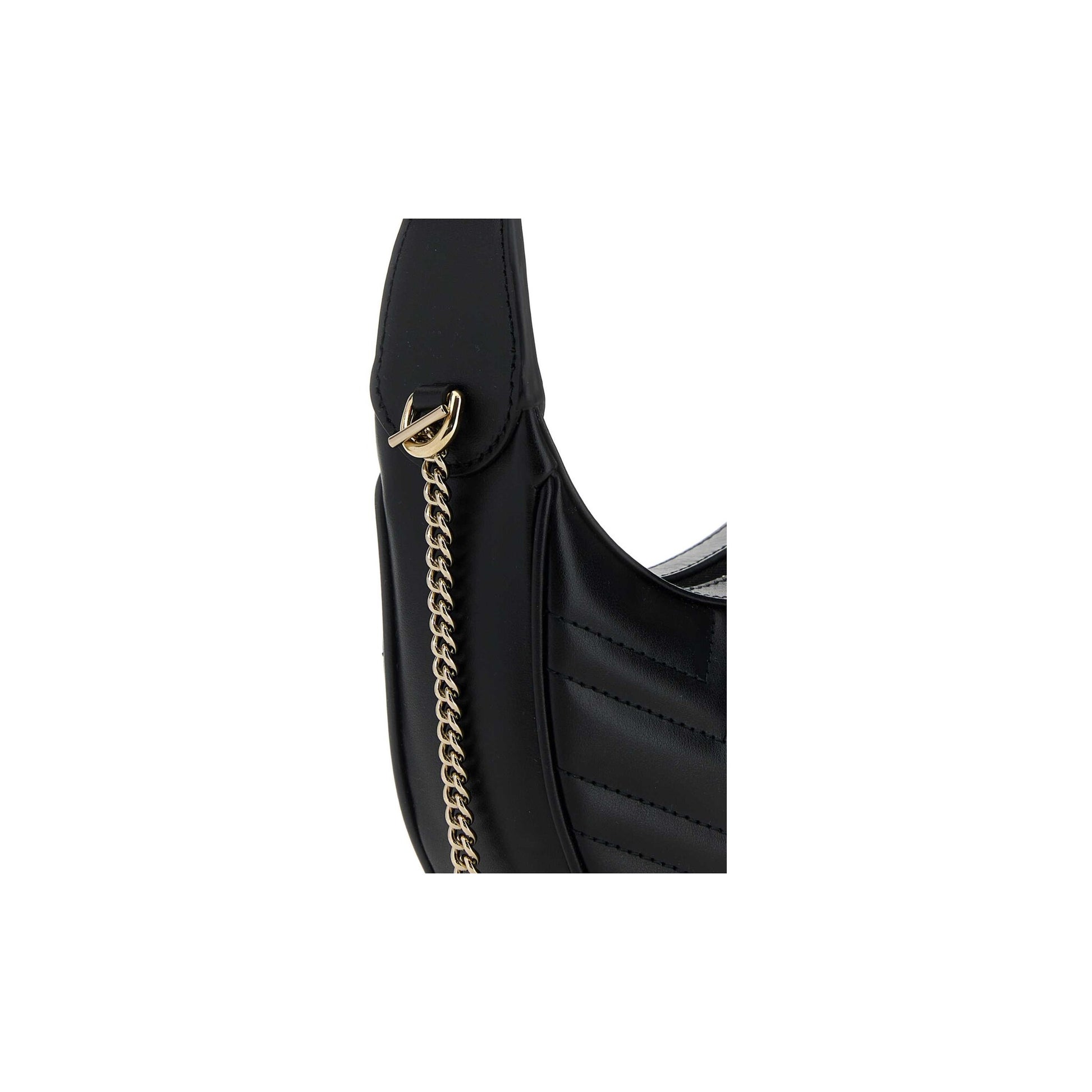 Gucci Mala de Ombro Pequena GG Marmont em Pele — Preto