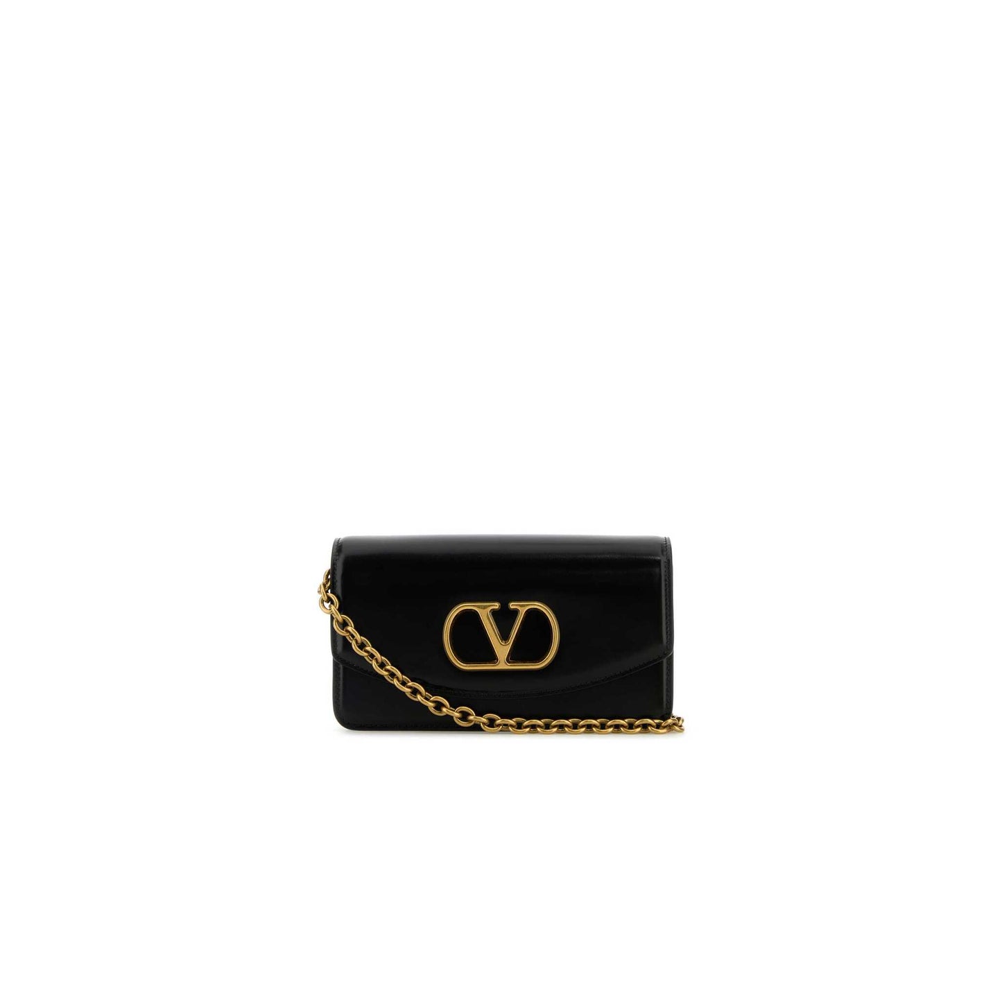 Valentino Garavani Vain Clutch Bag In Shiny Calfskin