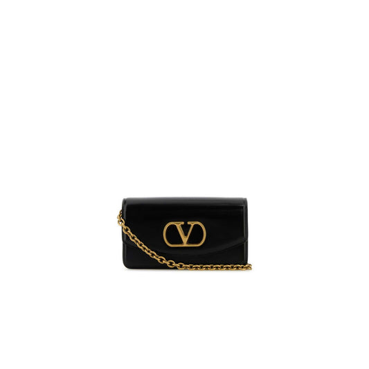 Valentino Garavani Vain Clutch Bag In Shiny Calfskin