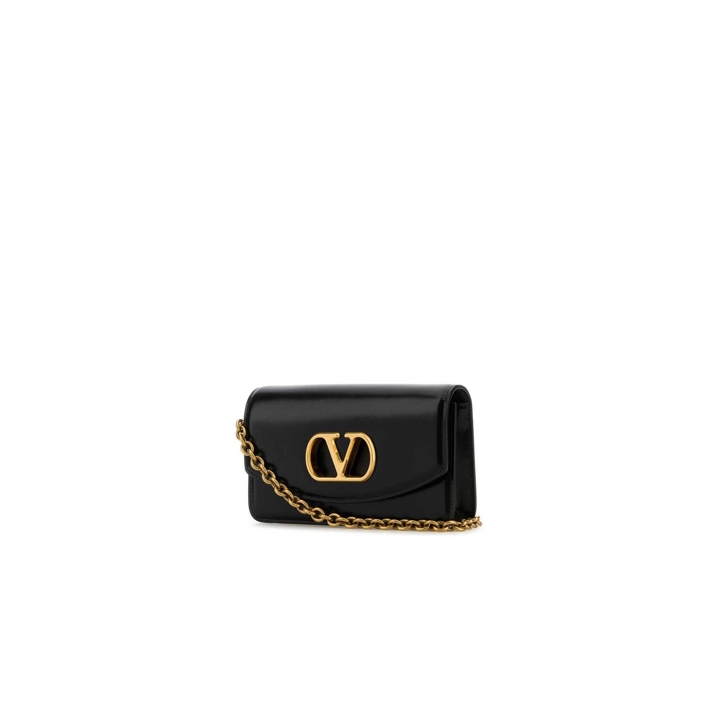Valentino Garavani Vain Clutch Bag In Shiny Calfskin