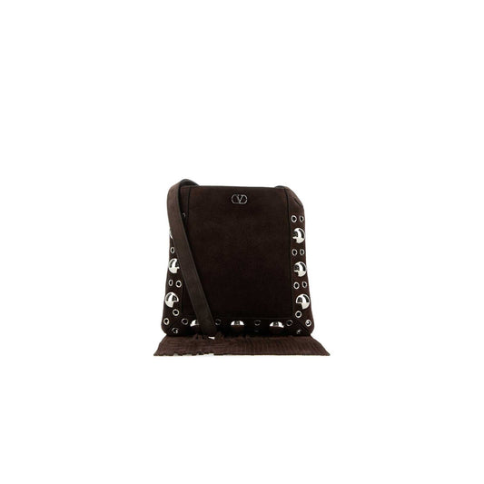 Valentino Garavani Nellcôte Small Shoulder Bag In Suede With Fringes