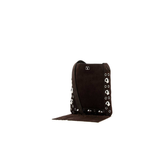 Valentino Garavani Nellcôte Small Shoulder Bag In Suede With Fringes