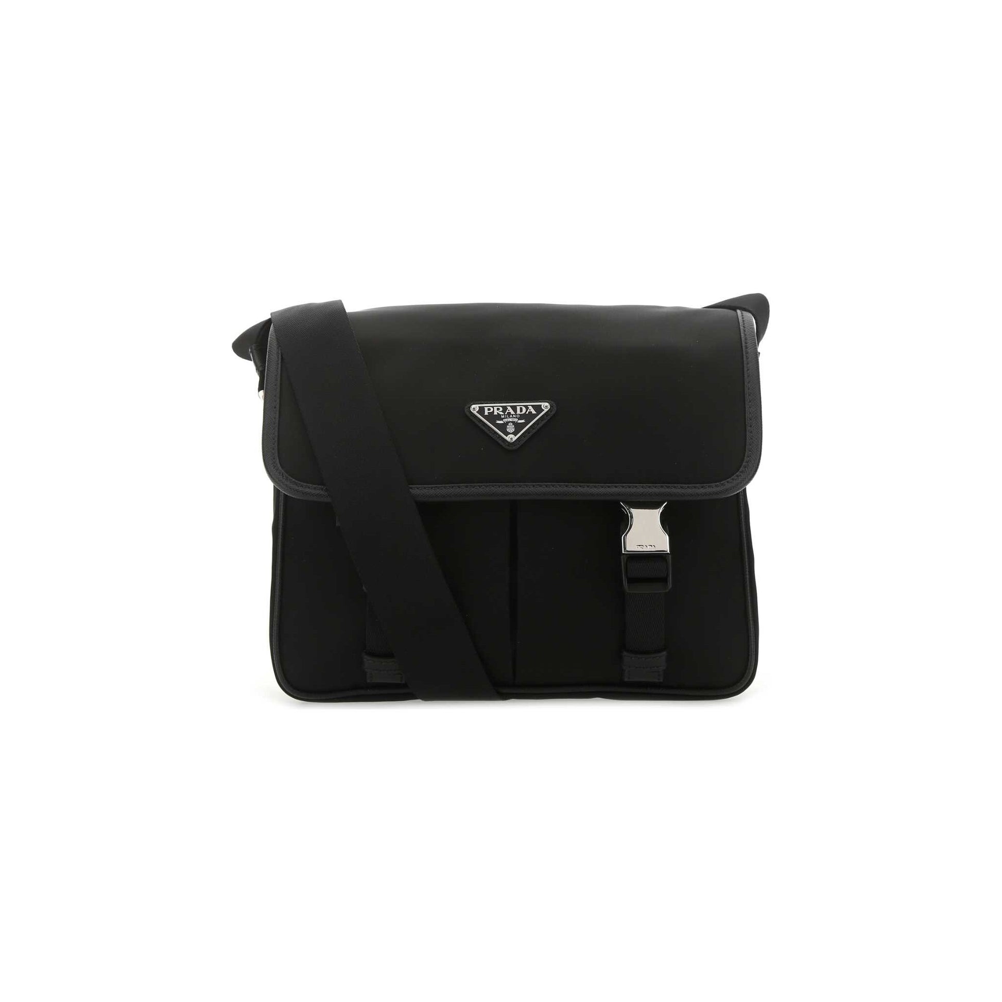 Prada Mala de Ombro em Re-Nylon — Preto