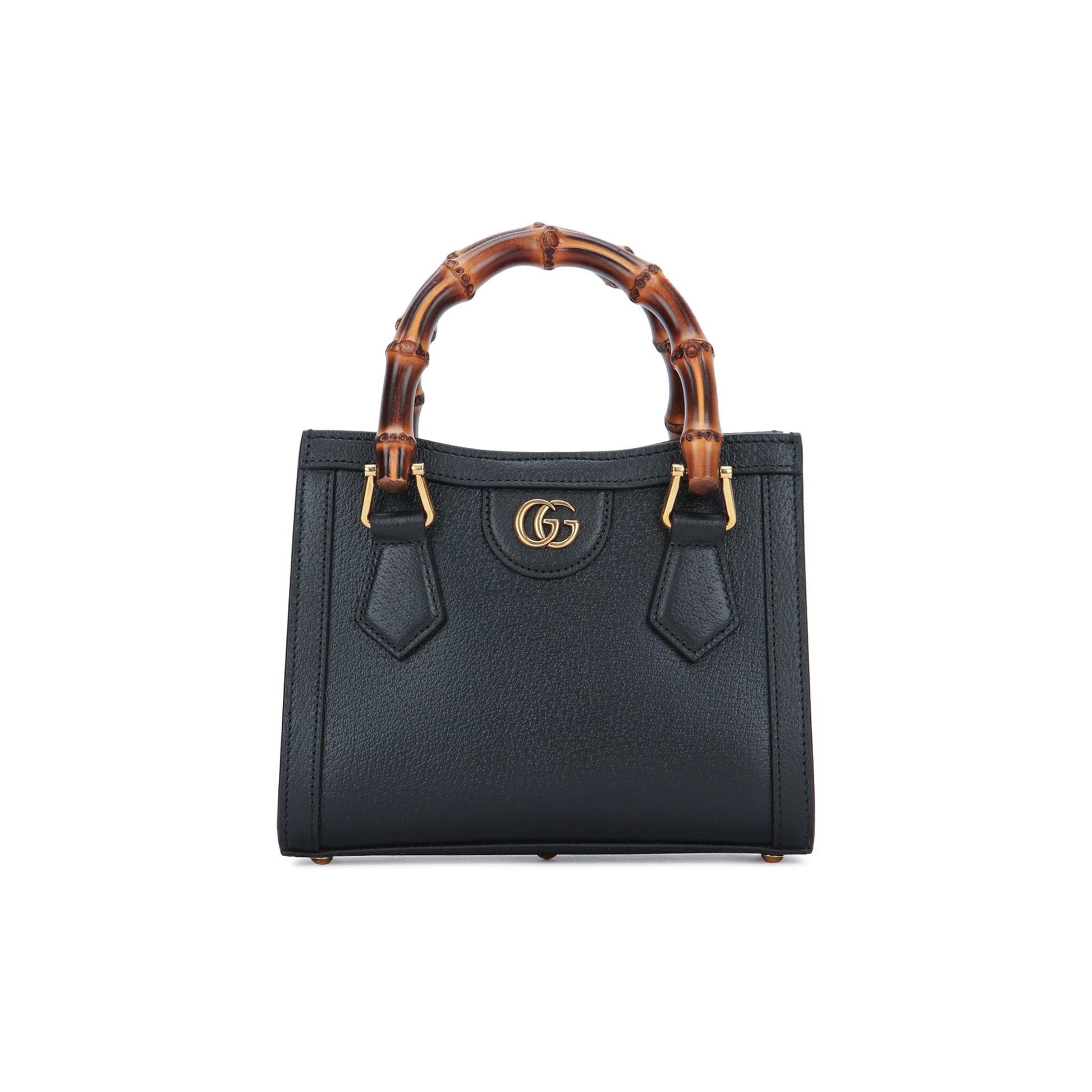 Gucci Mala de Mão Pequena Diana em Pele — Preto