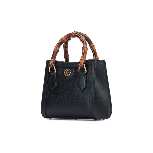 Gucci Mala de Mão Pequena Diana em Pele — Preto