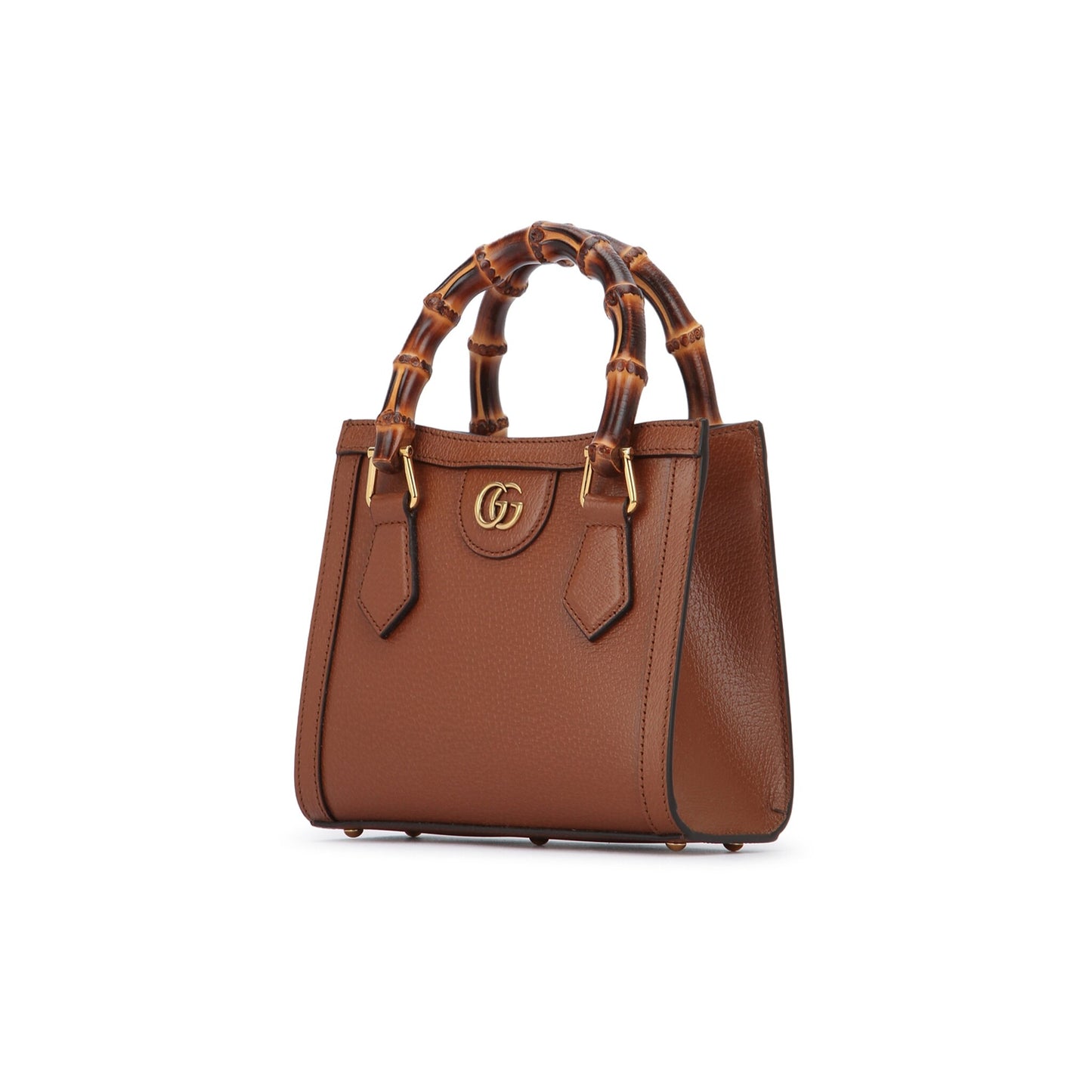 Gucci Mala de Mão Pequena Diana em Pele — Castanho