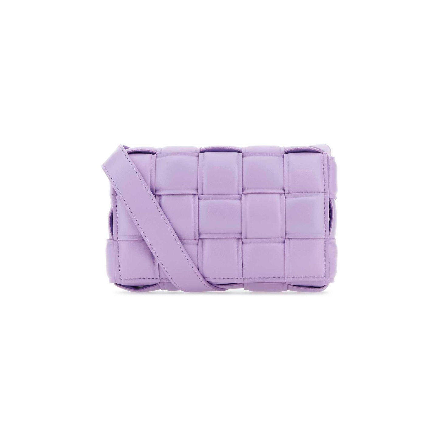 Mala Tiracolo Pequena Padded Cassette Lilla em Napa