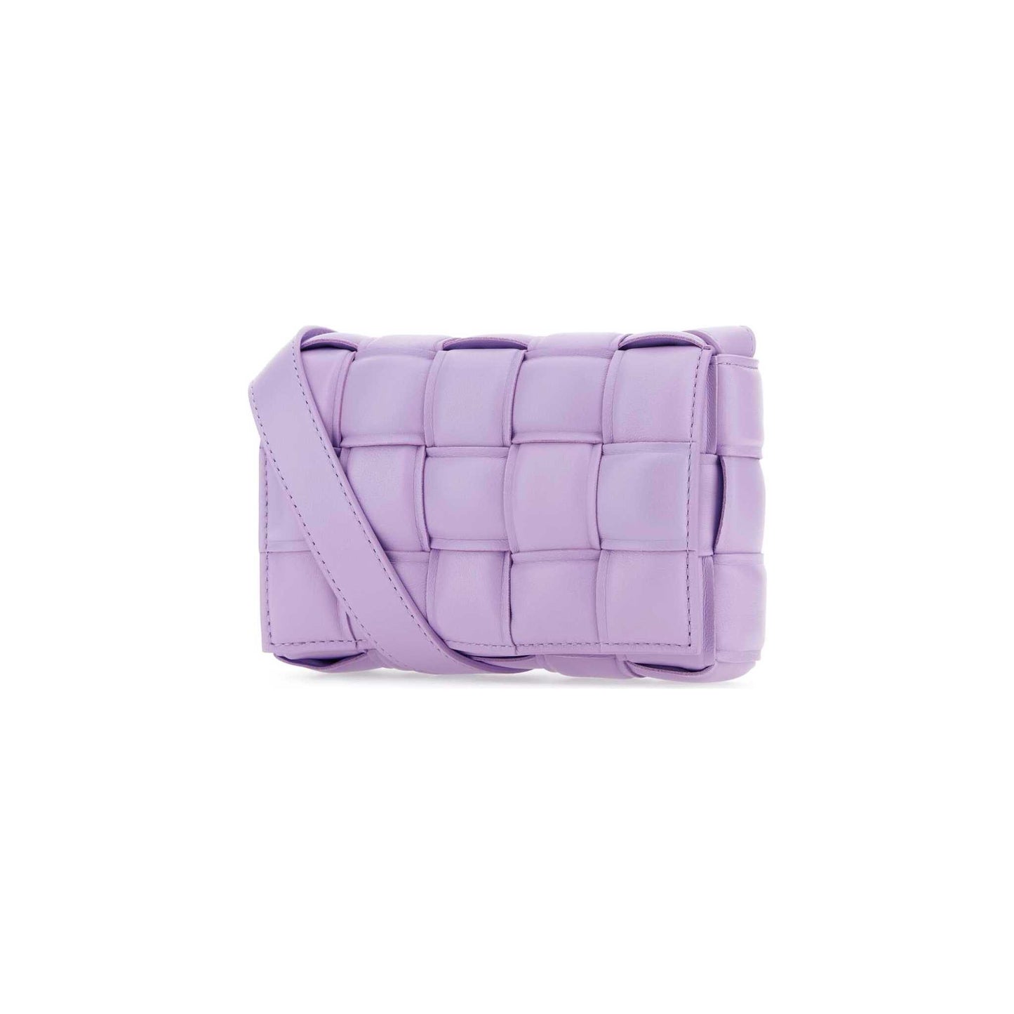 Mala Tiracolo Pequena Padded Cassette Lilla em Napa