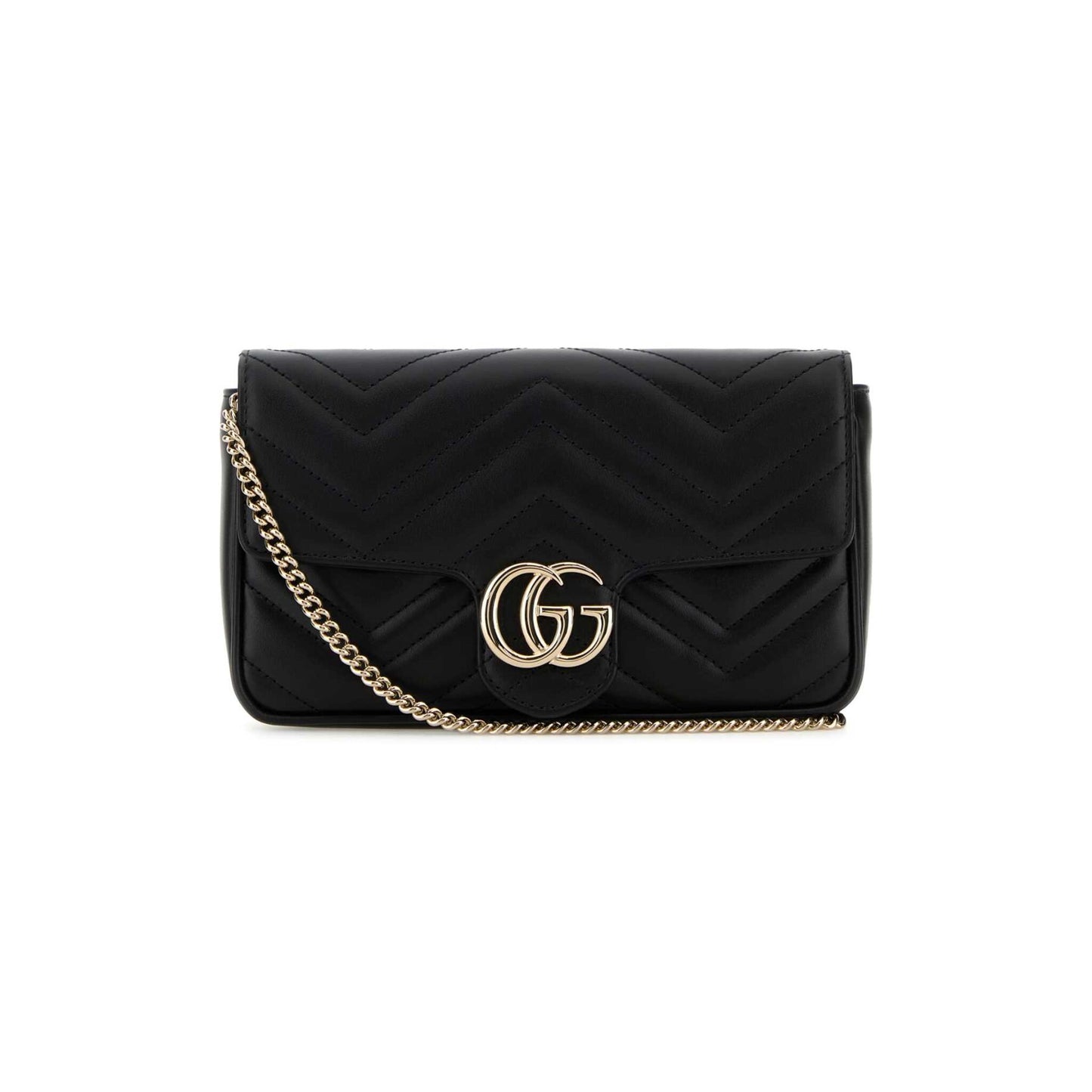 Gucci Mala de Ombro Pequena GG Marmont em Pele — Branco
