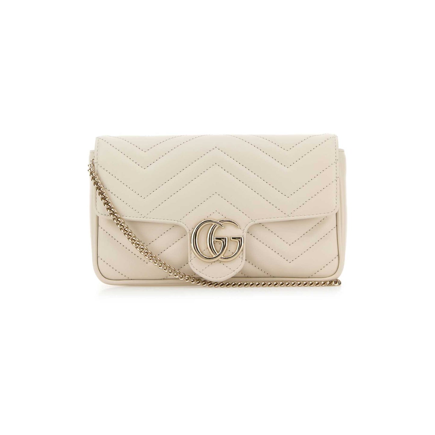 Gucci Mala de Ombro Pequena GG Marmont em Pele — Verde