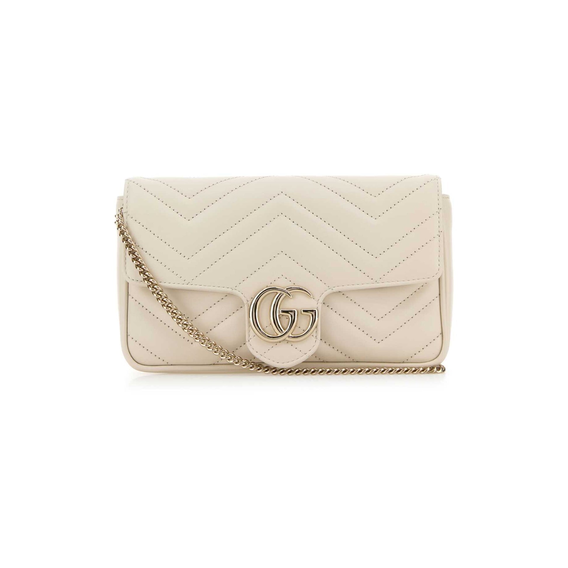 Gucci Mala de Ombro Pequena GG Marmont em Pele — Verde