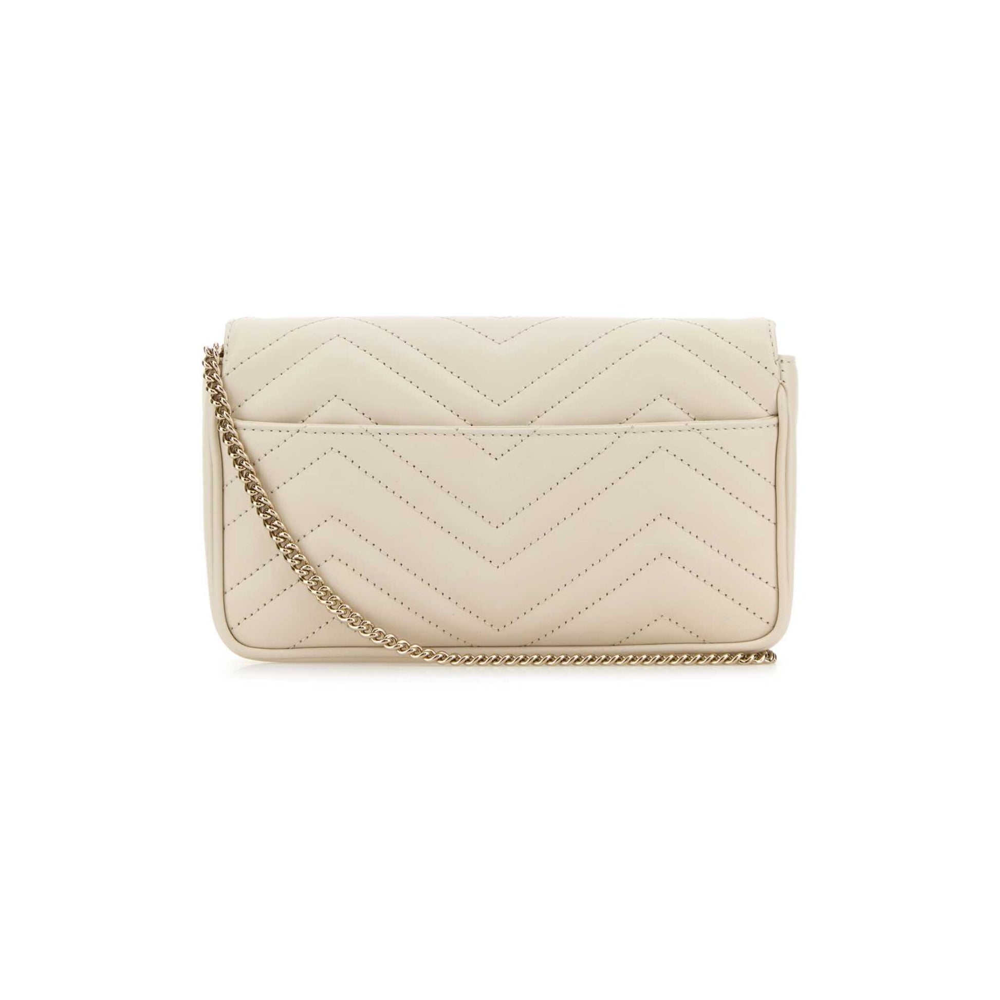 Gucci Mala de Ombro Pequena GG Marmont em Pele — Verde
