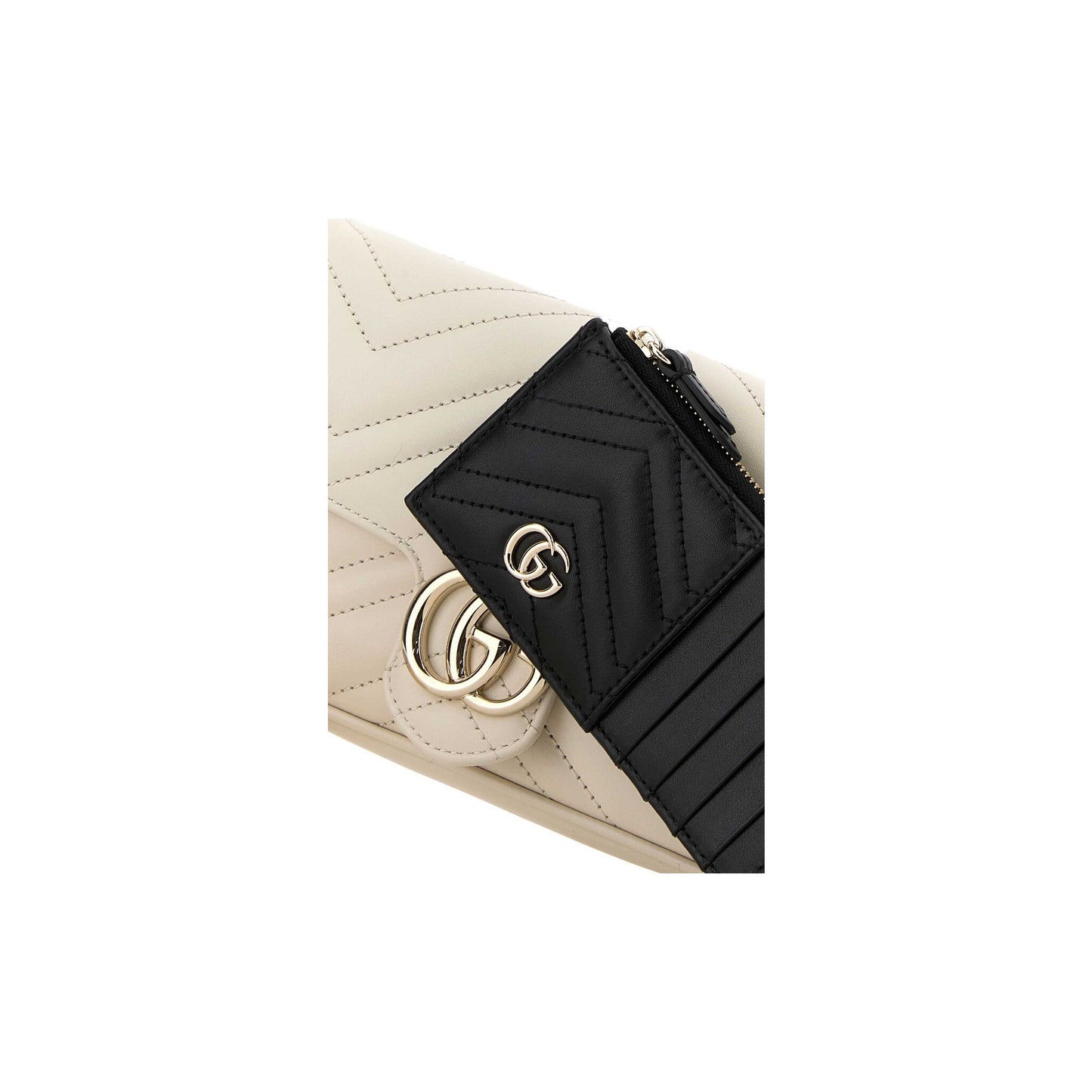 Gucci Mala de Ombro Pequena GG Marmont em Pele — Verde