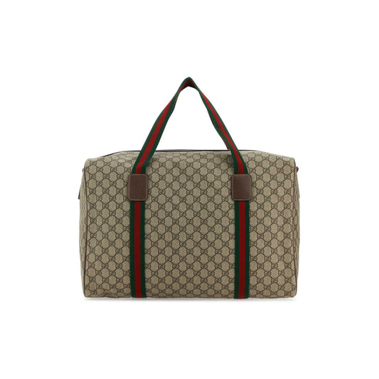 Gucci Saco de Viagem Médio com Web em Lona GG Supreme