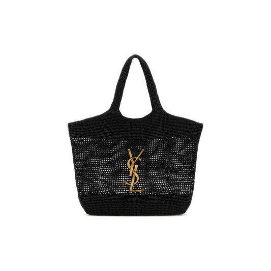 Saint Laurent Mala Tote Icare em Ráfia