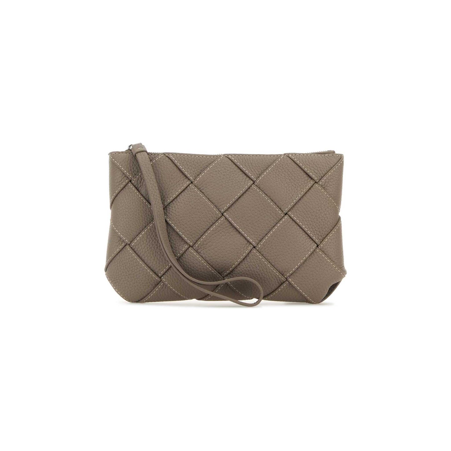 Clutch Média Diago Tortora em Pele