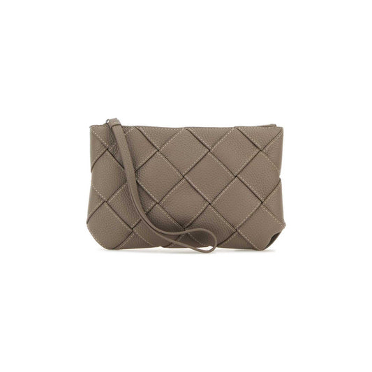Clutch Média Diago Tortora em Pele