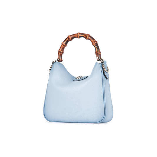 Gucci Mala de Ombro Pequena Diana em Lona GG — Azul