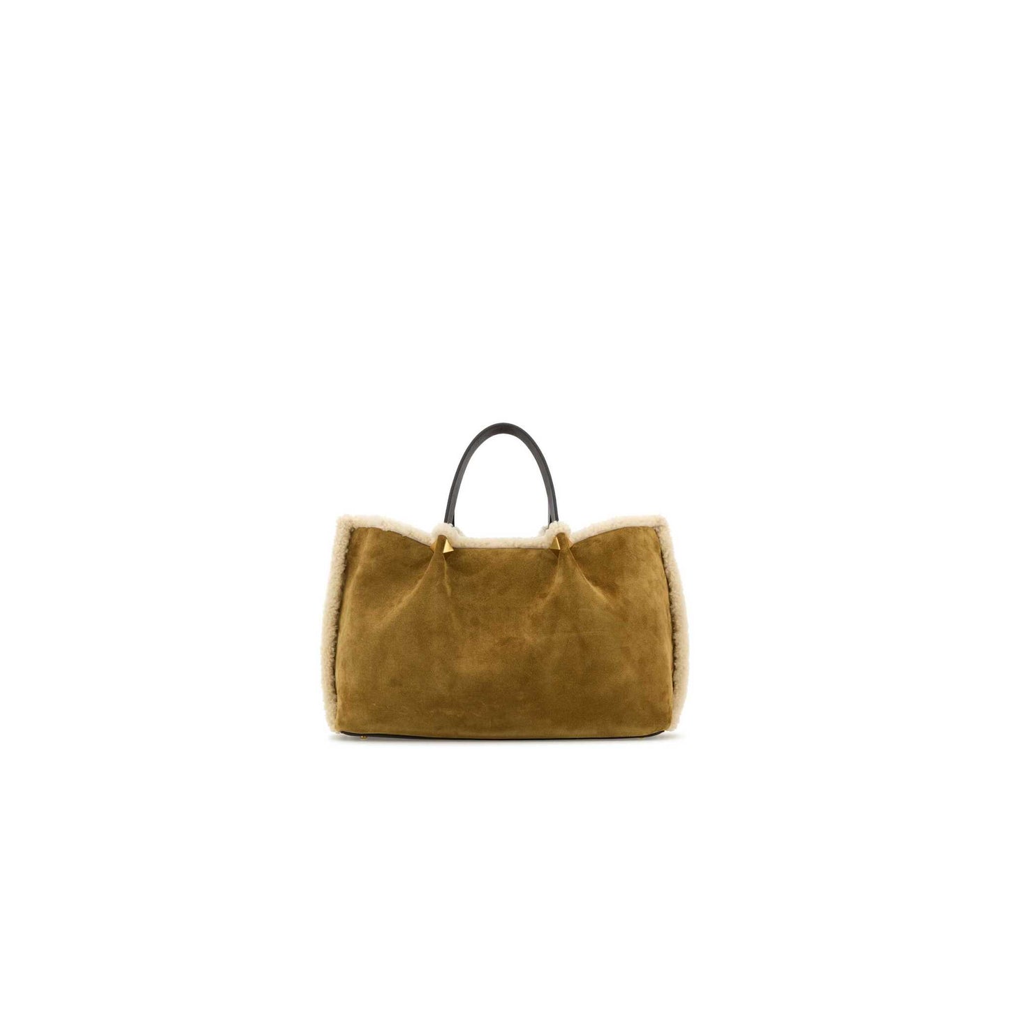 Valentino Garavani Medium Suede Shopping Bag With Sheepskin Lining