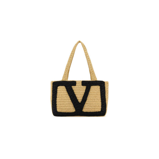 Valentino Garavani Viva Superstar Medium Shopping Bag In Raffia