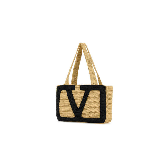 Valentino Garavani Viva Superstar Medium Shopping Bag In Raffia