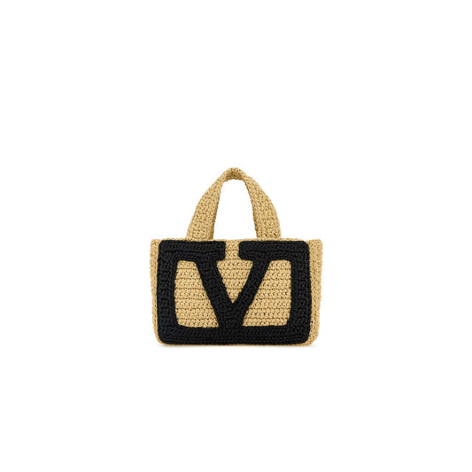 Valentino Garavani Viva Superstar Small Shopping Bag In Raffia