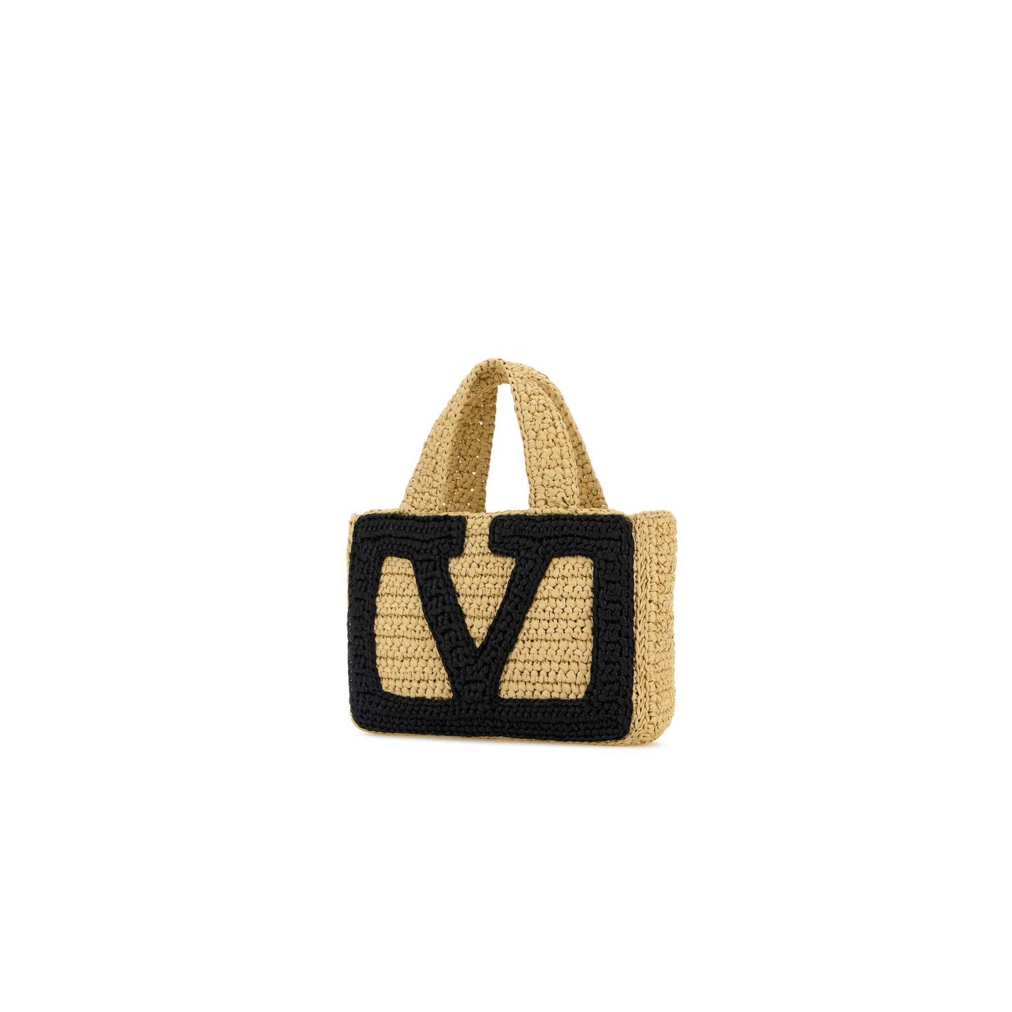 Valentino Garavani Viva Superstar Small Shopping Bag In Raffia