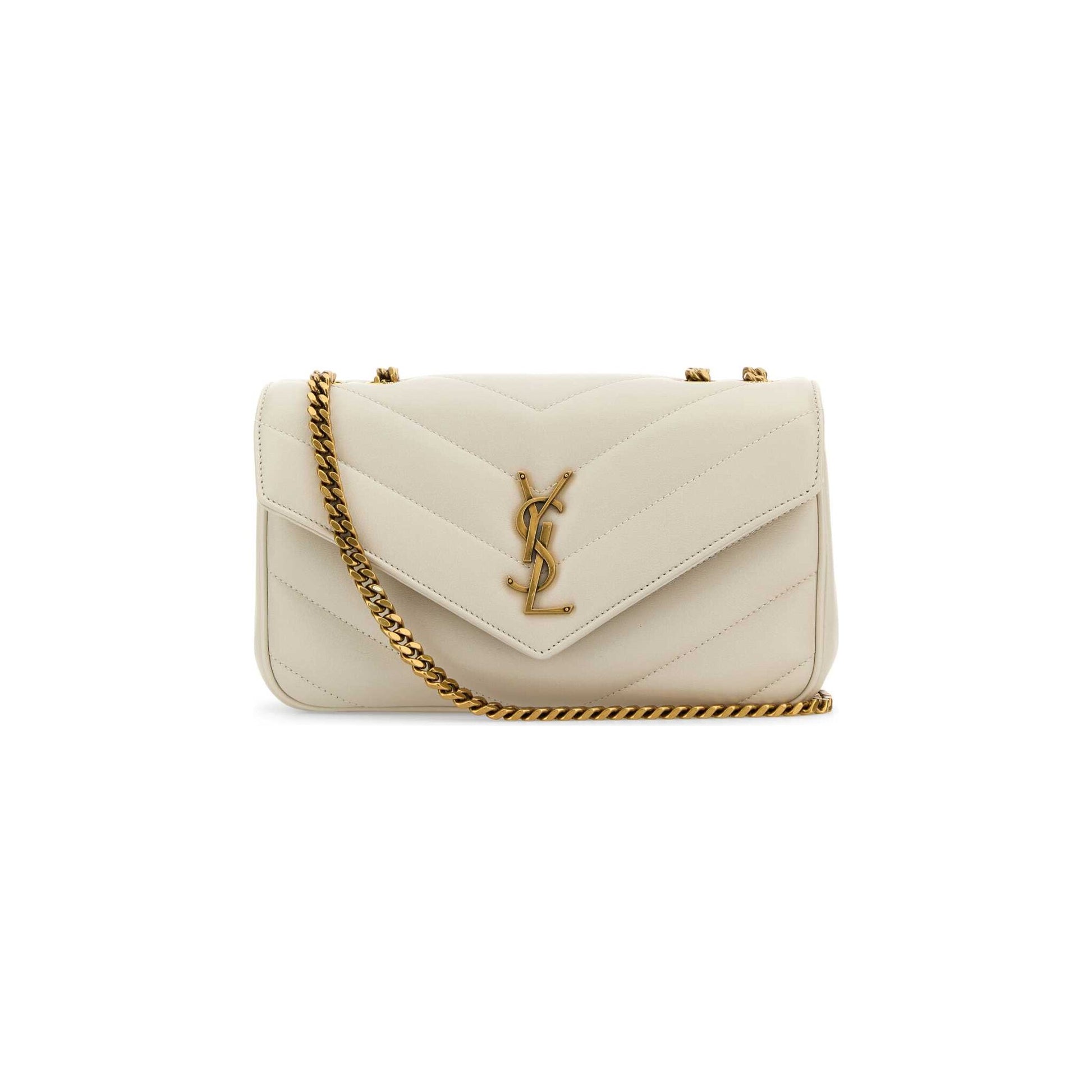 Saint Laurent Mala de Ombro Pequena Loulou em Pele de Cordeiro