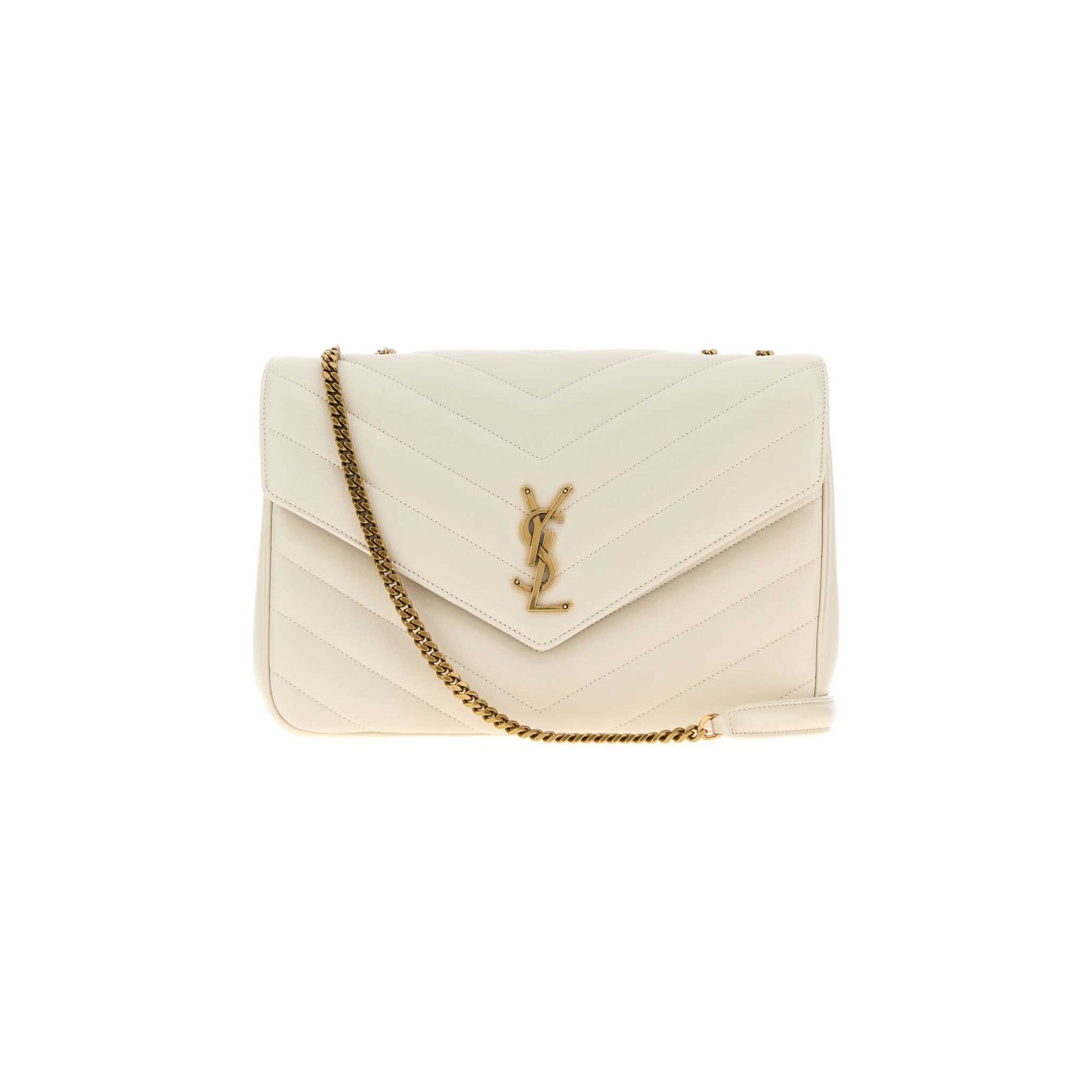 Saint Laurent Mala de Ombro Grande Loulou em Pele de Cordeiro